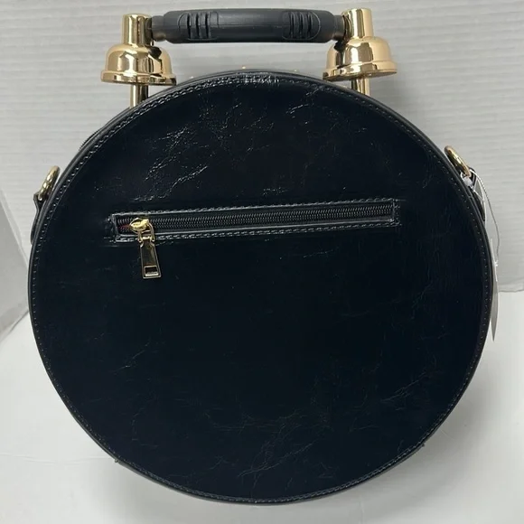 BLACK Real Working Clock Handbag NEW - Picture 2 of 12